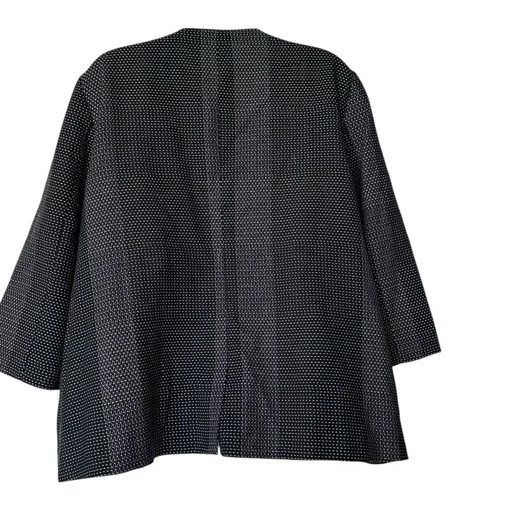NWT Eileen Fisher Karume Dash Organic Cotton Blazer Collarless preppy classic XL